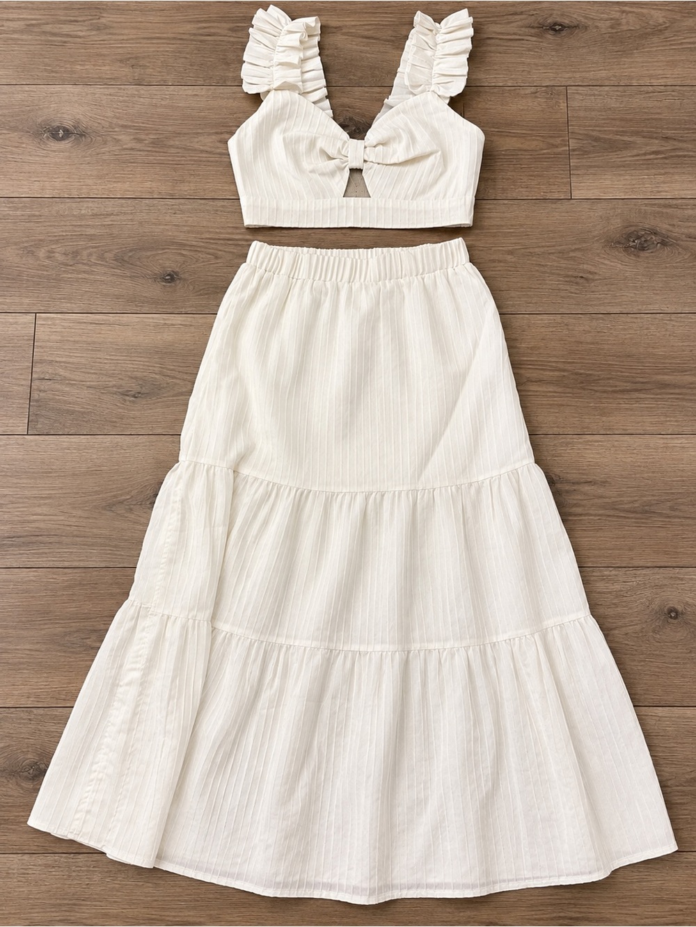 Elegant Cream Tiered Maxi Skirt - Women's Summer Skirt